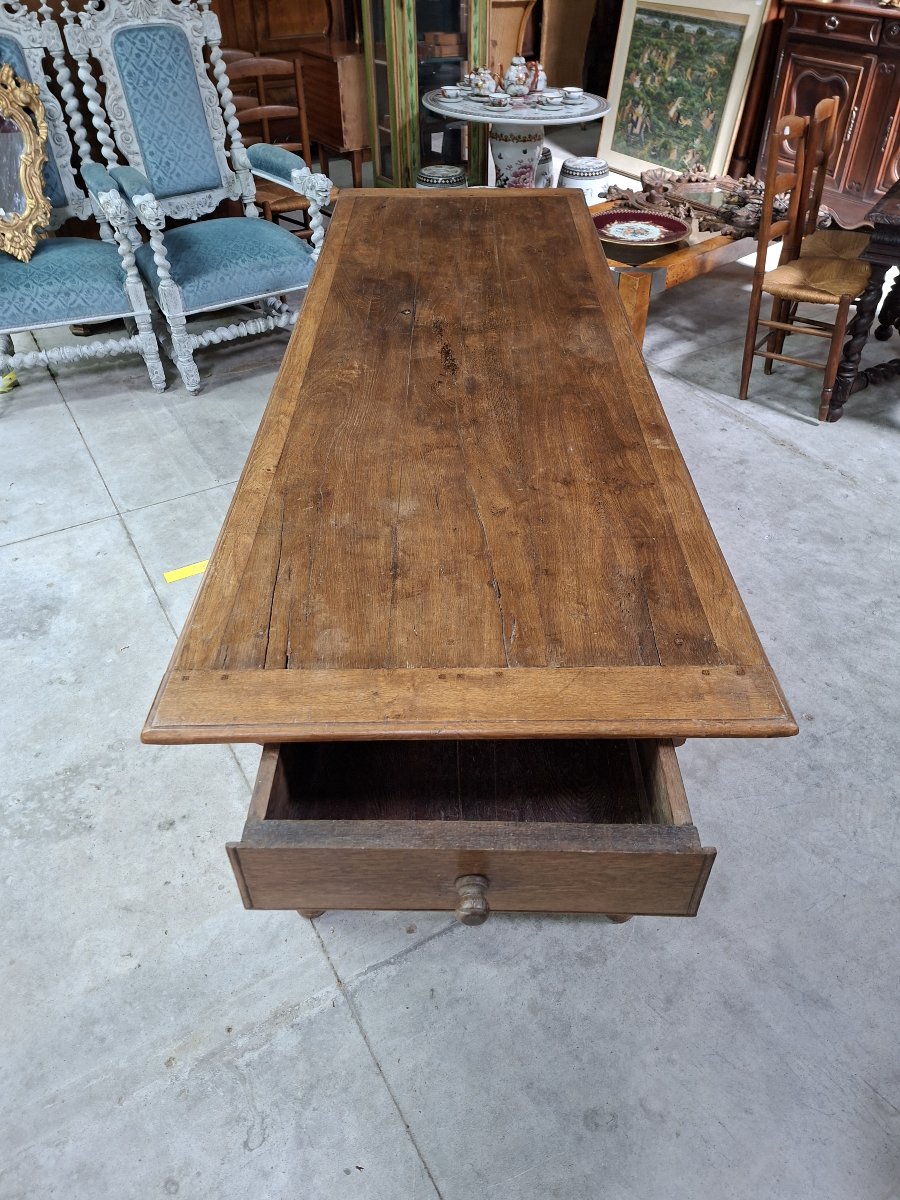 Grande table de ferme en chêne – XIXe siècle – 235 cm -photo-6