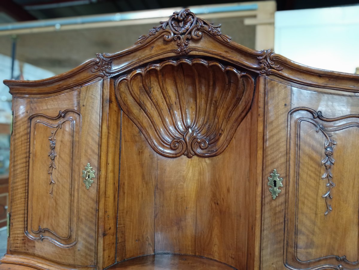 Important bureau à cylindre en noyer sculpté – Époque Louis XV – XVIIIe siècle -photo-2