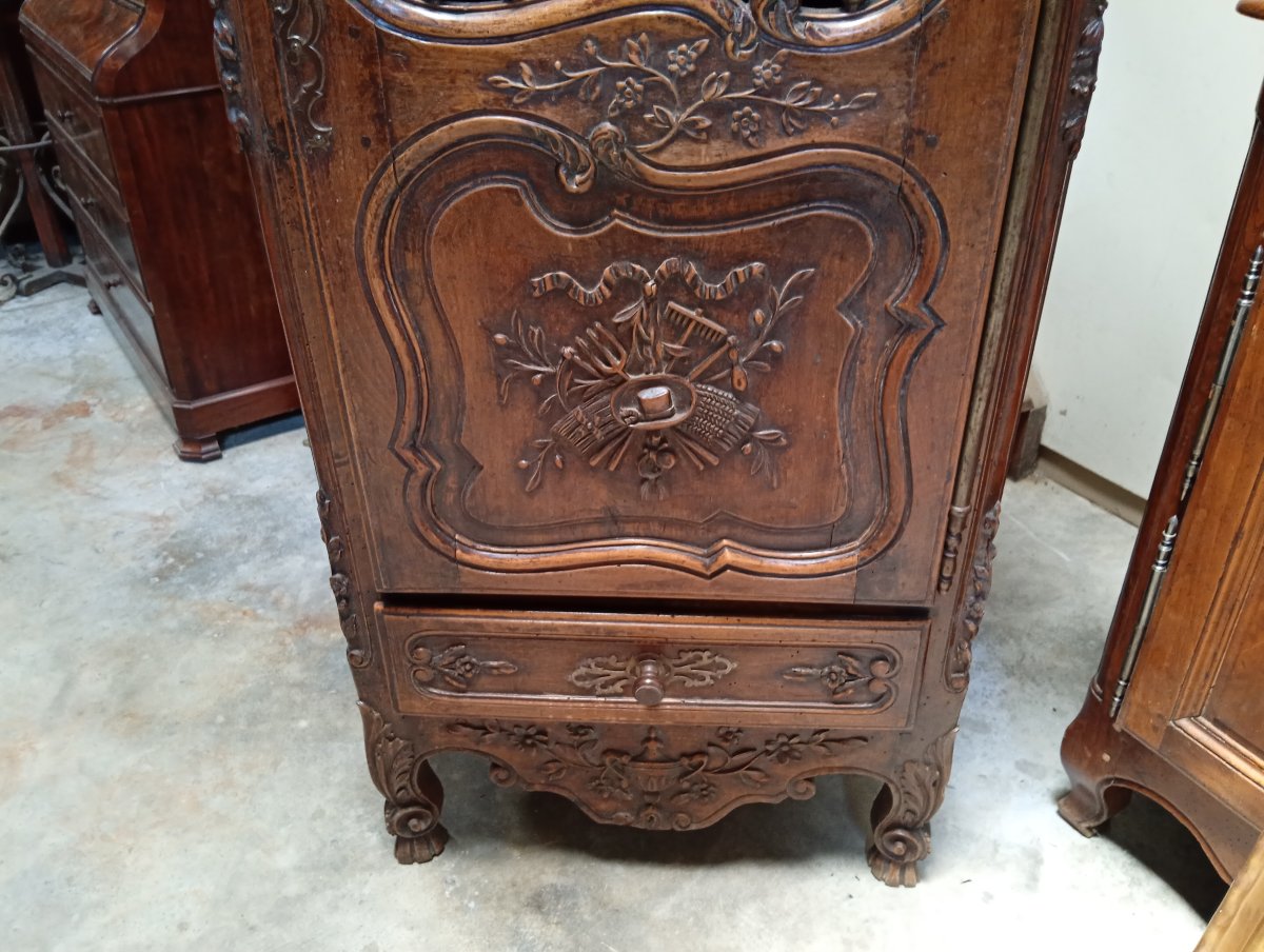 Louis XV-style Stocking Frame In Richly Carved Walnut – 19th Century -photo-4
