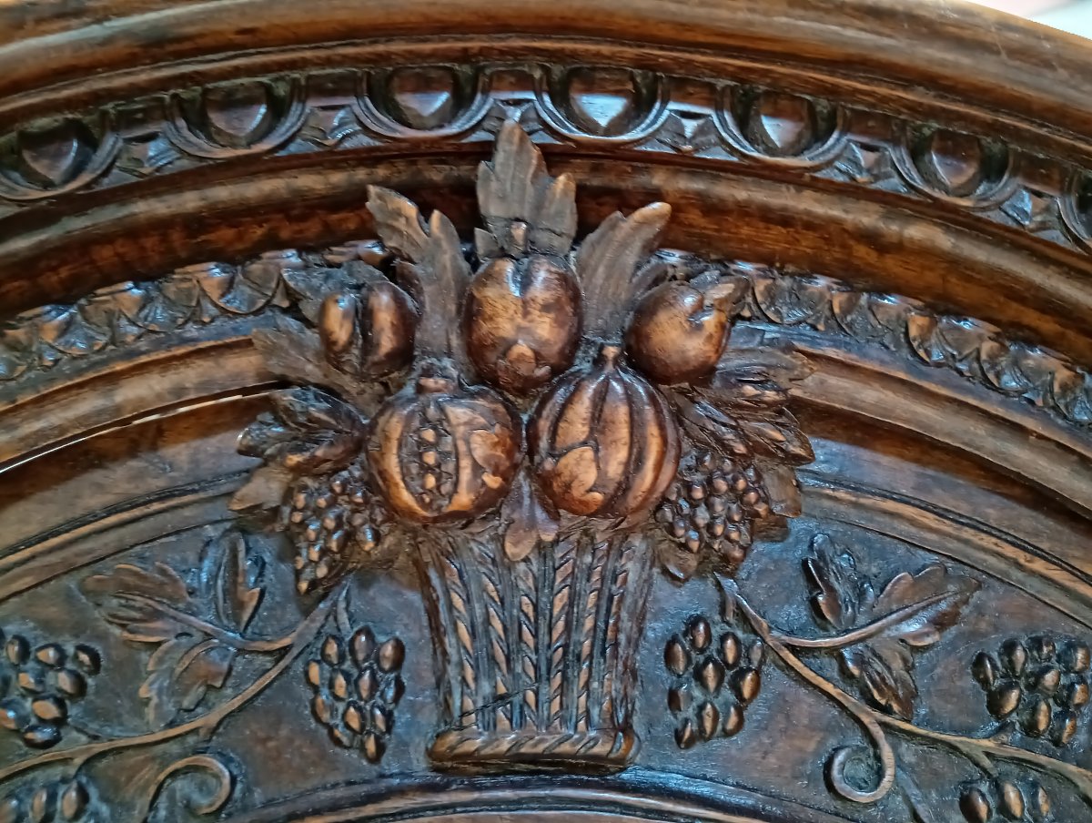 Louis XV-style Stocking Frame In Richly Carved Walnut – 19th Century -photo-5