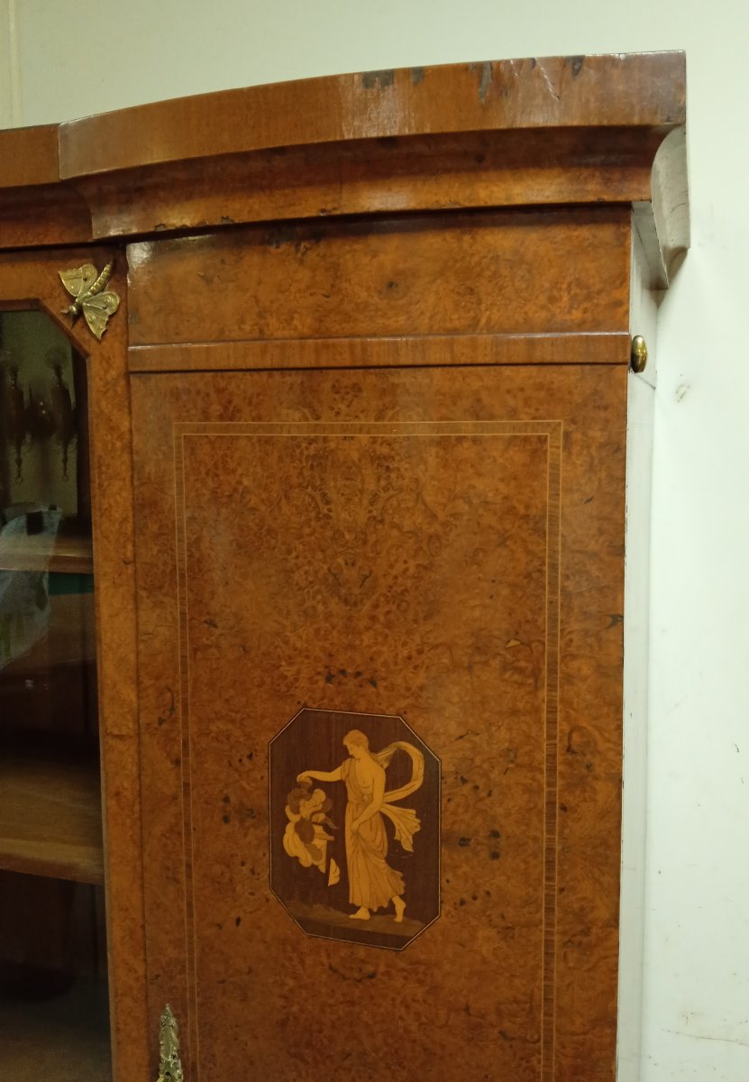 Bookcase With Marquetry And Inlay – Charles X / Biedermeier Style – 19th Century -photo-2