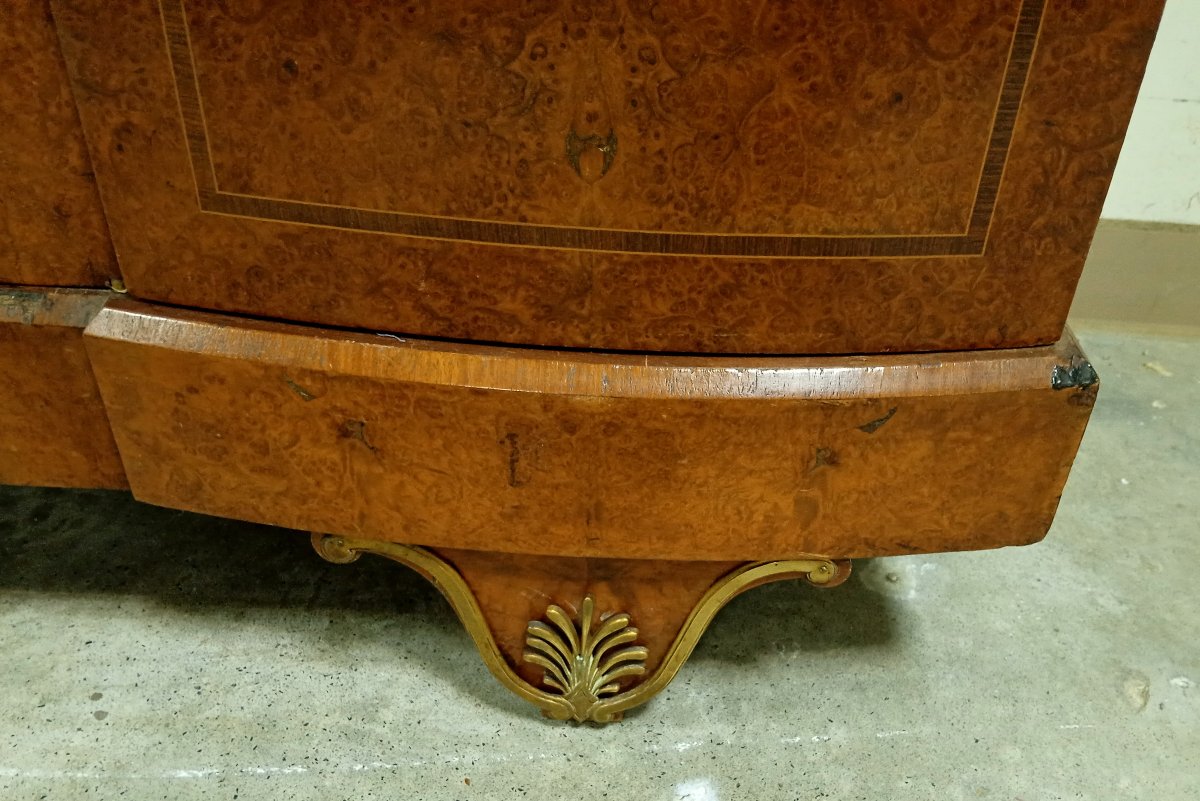 Bookcase With Marquetry And Inlay – Charles X / Biedermeier Style – 19th Century -photo-3
