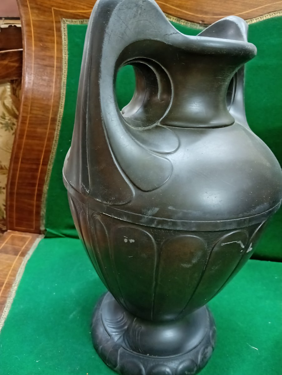 Paire de vases en terre cuite patinée – Style Art Nouveau – Vers 1900 -photo-3