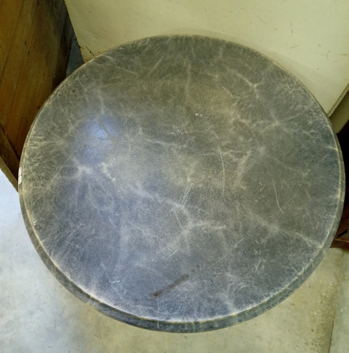 Art Nouveau-style Cast-iron Side Table - Ketall – Spain – Gray Marble Top -photo-5