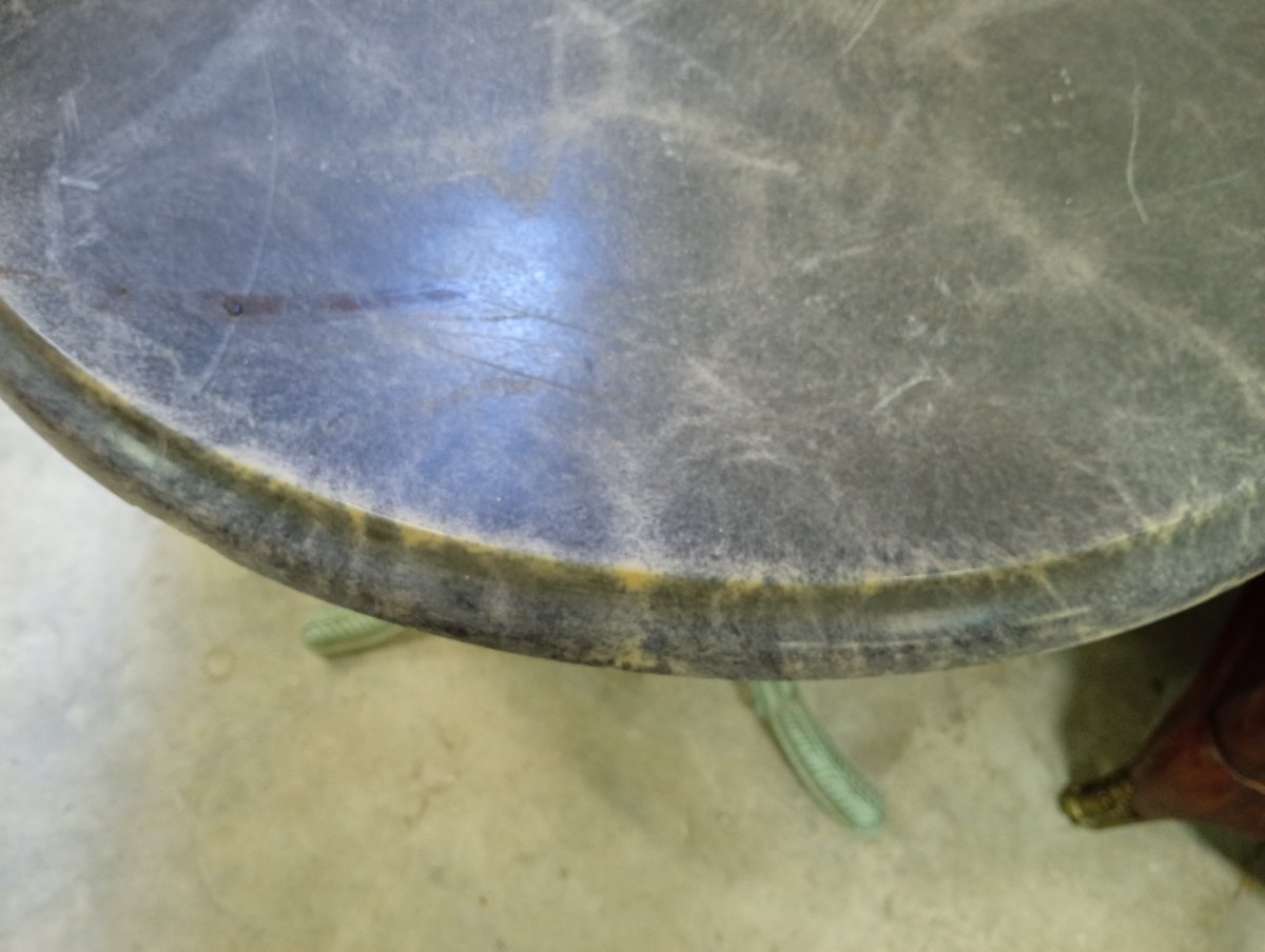 Art Nouveau-style Cast-iron Side Table - Ketall – Spain – Gray Marble Top -photo-6