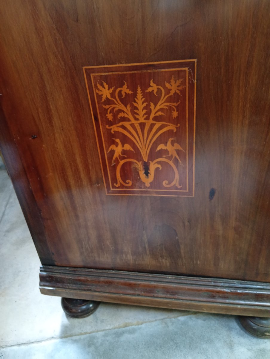 Trés Grande Commode époque Louis XIV en marqueterie – fin XVIIe / début XVIIIe siècle-photo-5