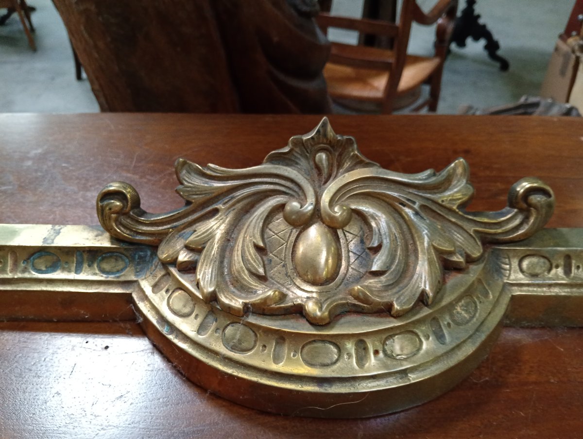 Devant de cheminée en bronze doré – Décor de rinceaux et feuilles d’acanthe – Style Louis XV-photo-1