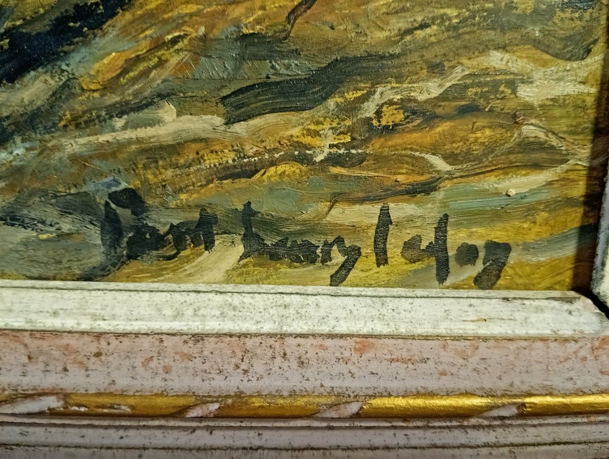 Paul-Henry Lafon – Côte rocheuse à Quiberon – Huile sur panneau -photo-4