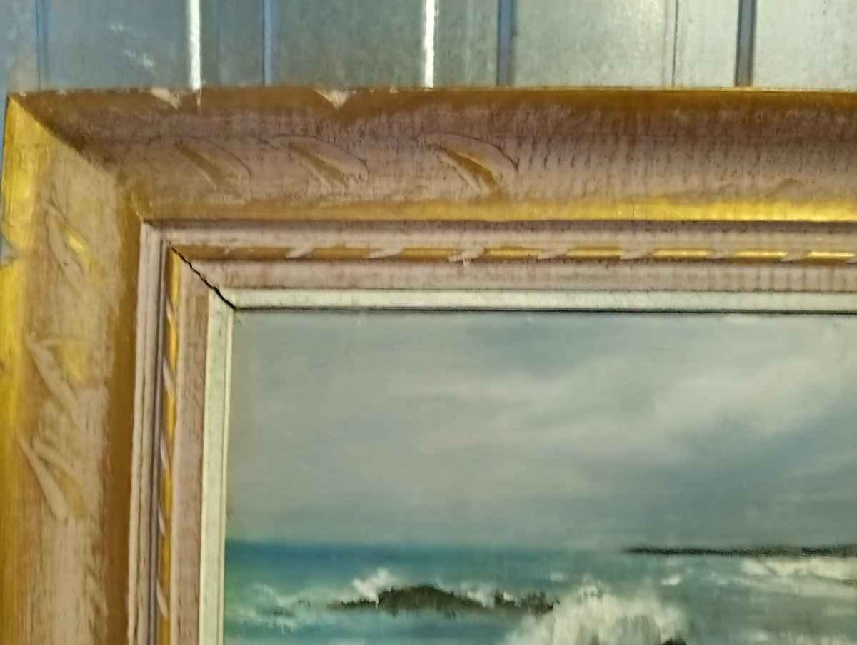 Paul-Henry Lafon – Côte rocheuse à Quiberon – Huile sur panneau -photo-5
