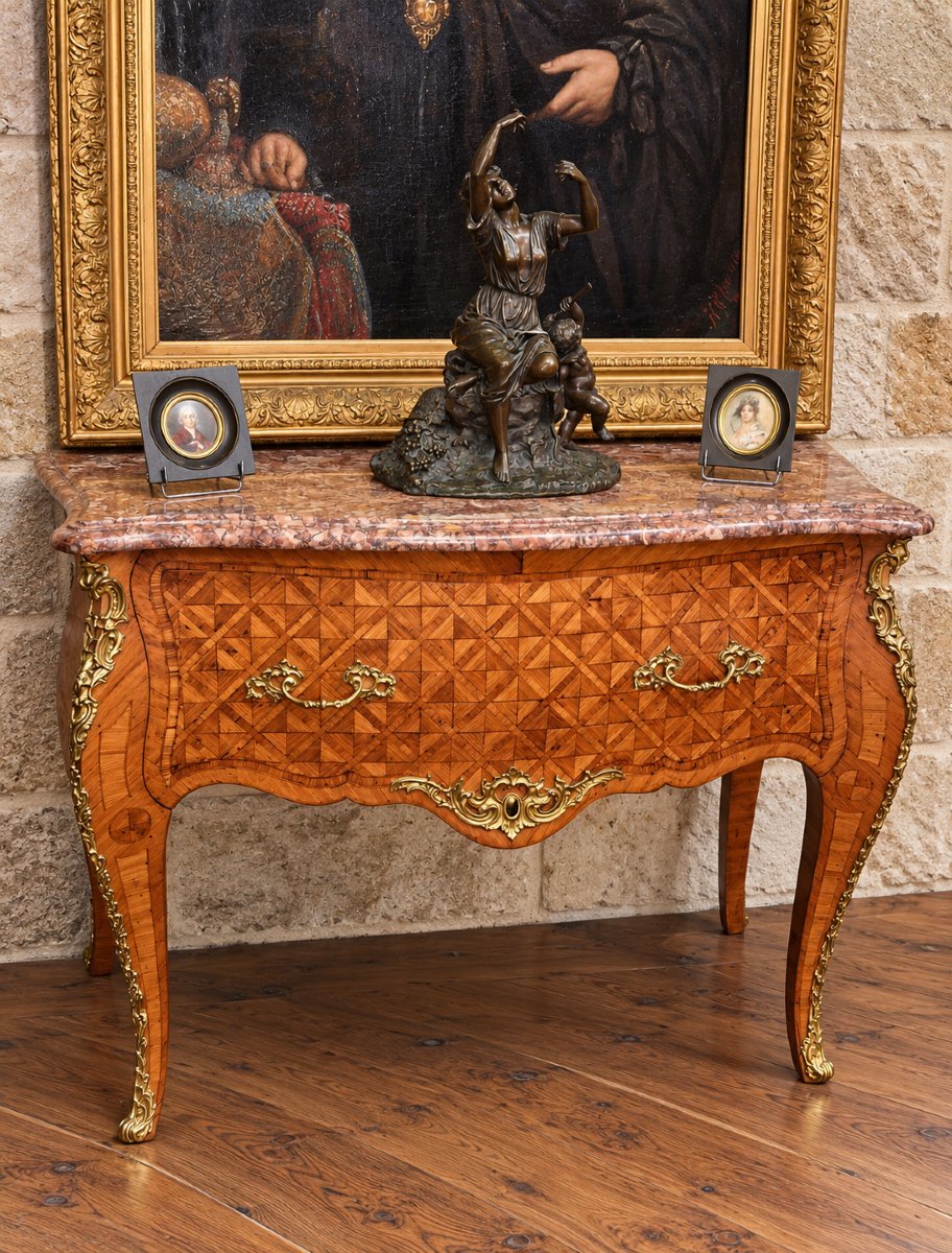 Commode d’applique, commode en console, commode à perruque / style Louis XV