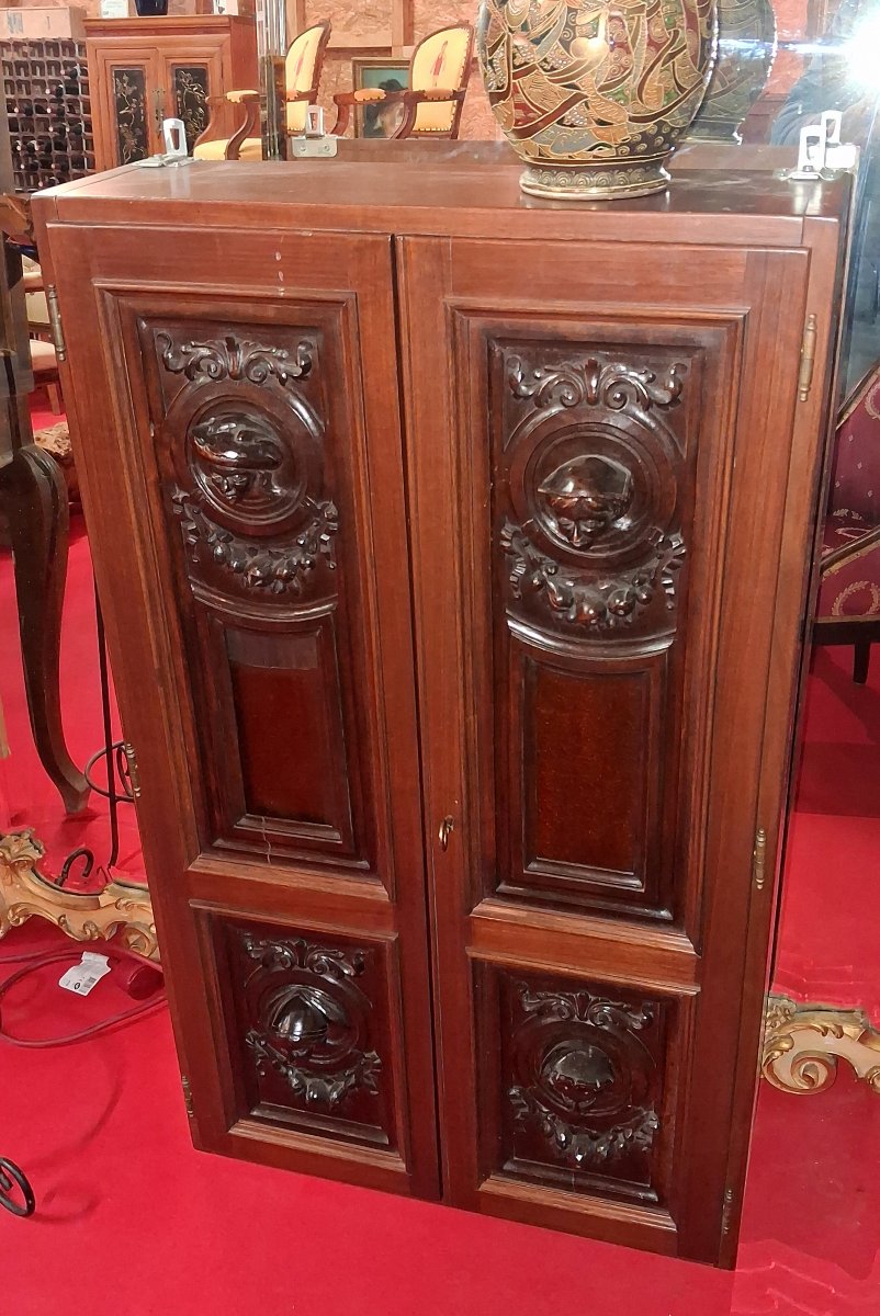 Armoire à pipes - meuble de collectionneur en bois sculpté – Style Renaissance – XIXe siècle -photo-3