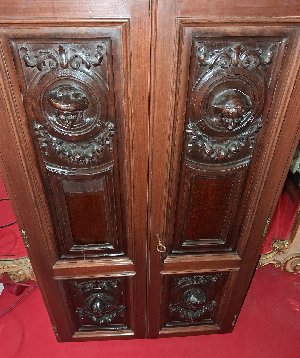 Armoire à pipes - meuble de collectionneur en bois sculpté – Style Renaissance – XIXe siècle -photo-6