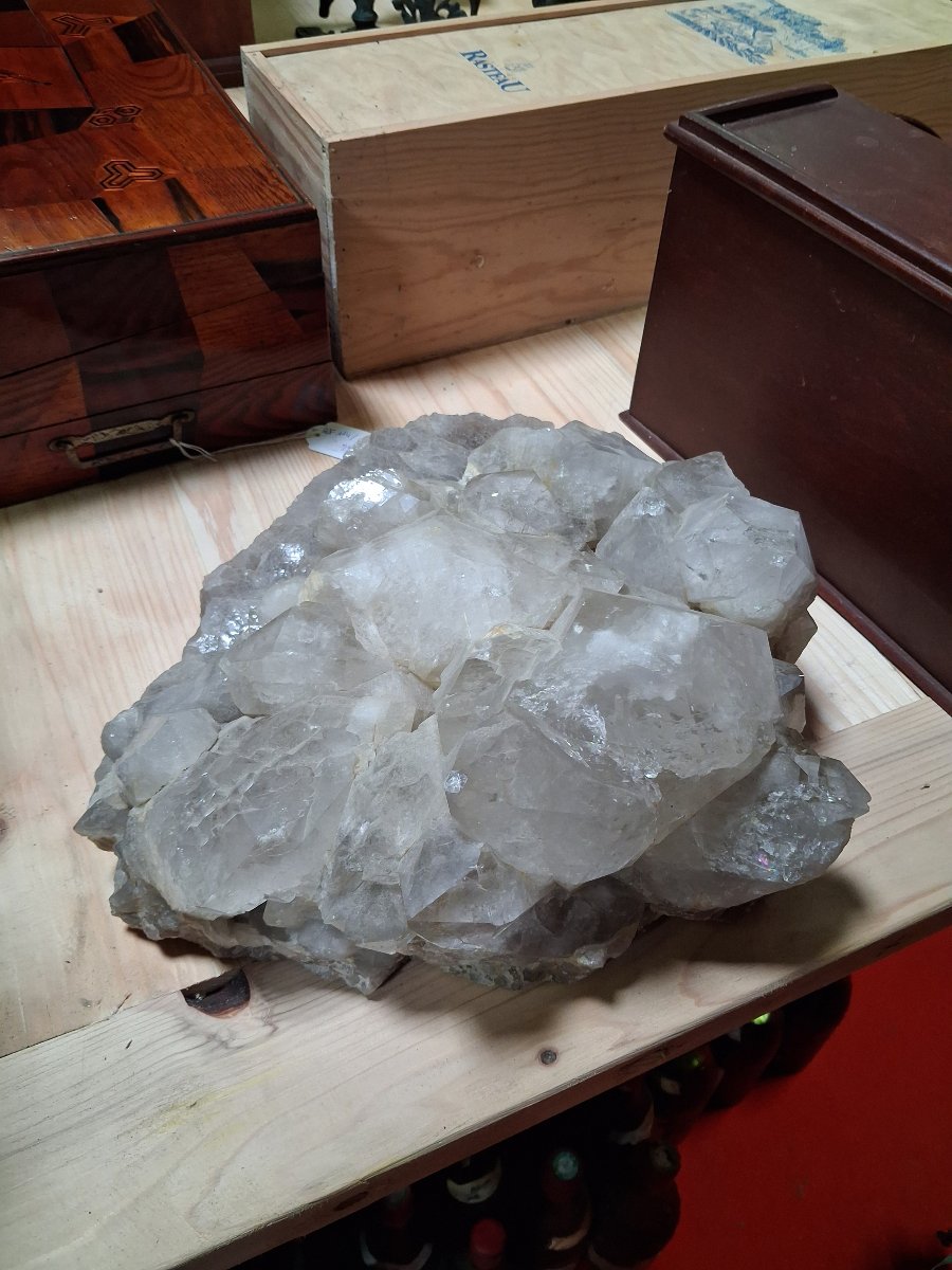 Large Cluster Of Natural Quartz Crystals – Rock Crystal – 38 × 33 Cm-photo-1