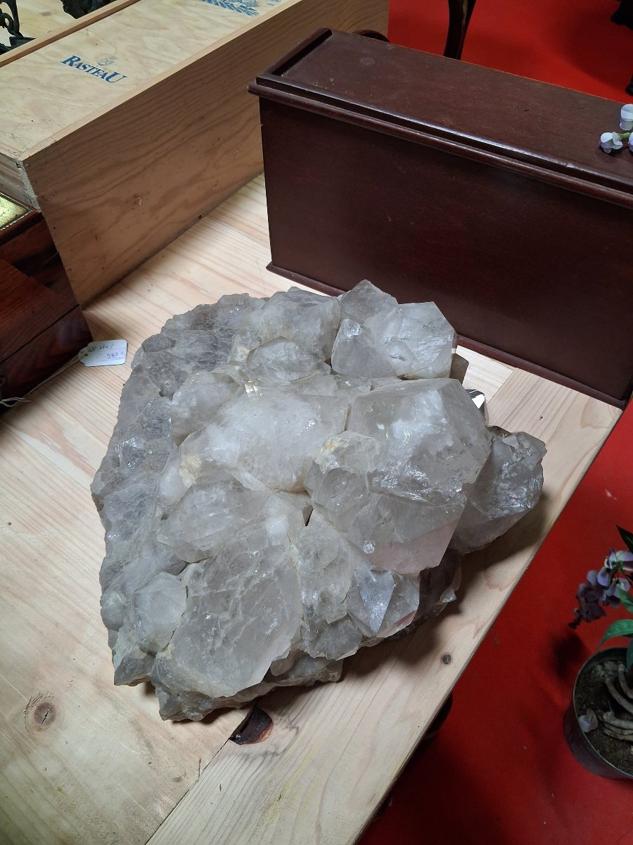 Large Cluster Of Natural Quartz Crystals – Rock Crystal – 38 × 33 Cm-photo-3
