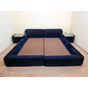 Designed After Guido Faleschini: Double Bed Covered In Quality Velvet