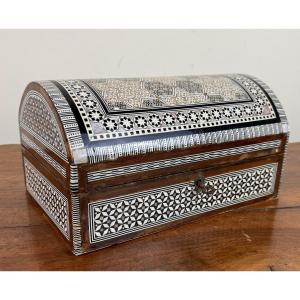 Syria 20th Century: Jewelry Box / Compartment Box In Mother-of-pearl Marquetry  