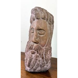 Modernist Statue In Carved Stone Signed And Dated At The Base  