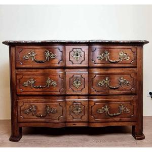 Arbalette Commode Louis XIV Period In Solid Walnut