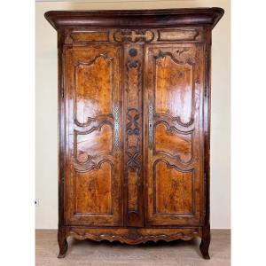 Louis XV Period Wardrobe In Walnut And Elm