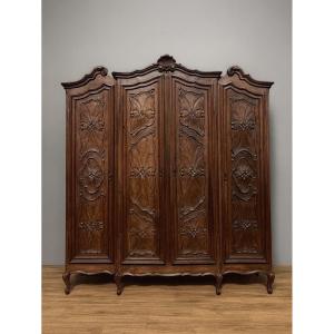Important Louis XV Style Wardrobe In Walnut