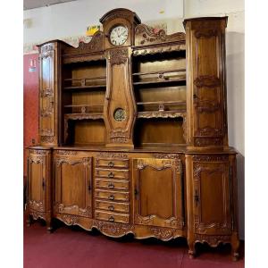 Important Louis XV Style Curved And Stamped Dresser Clock 