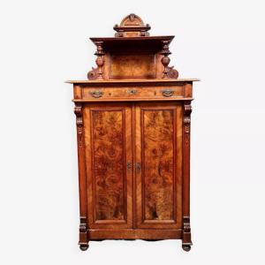 Cabinet époque Biedermeier En Noyer Et Ronce époque XIXeme