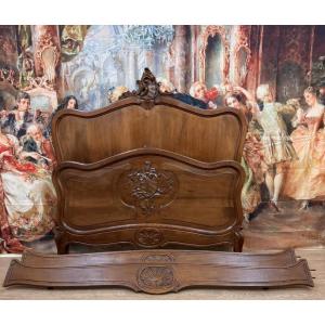 Louis XV Style Walnut Bed