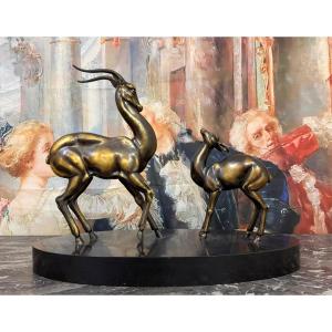 Sculpture Antilopes époque Art Déco