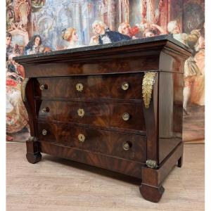 Commode Empire Restauration En Acajou Et Bronzes Dorés