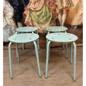 Set Of 4 Iron Stools