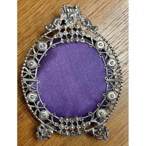 Renaissance Style Silver Photo Frame 