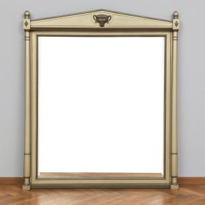 Very Large Lacquered Wooden Mirror In Directoire Style 