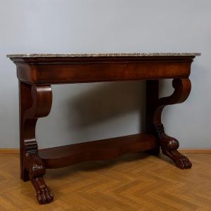 Grande console époque Empire en acajou 