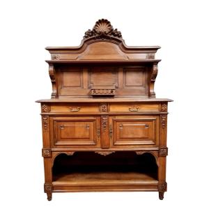 Napoleon III Period Sideboard In Solid Walnut 