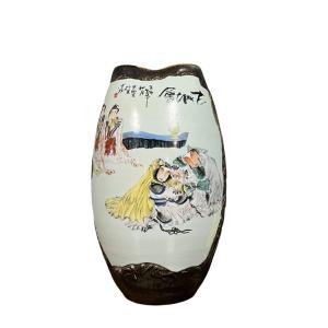 Asia 20th Century: Large Chinese Painted Porcelain Vase