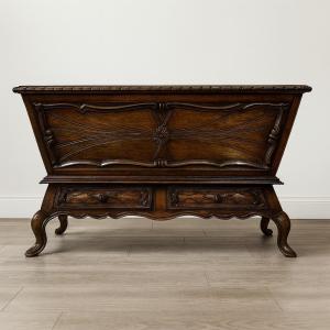 Louis XV Style Kneading Trough In Solid Walnut 
