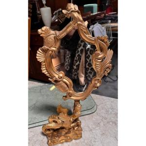 After Gabriel Viardot: Mirror With Dragon In Gilded Wood 