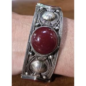 Bracelet bèrbére en argent et pierre