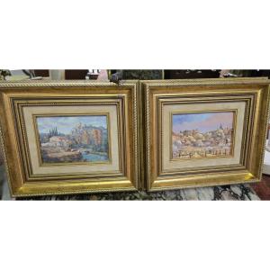 Pair Of Paintings / Vintage Oils On Canvas / Landscapes Of Provence