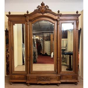 Very Large Louis XVI Style Walnut Wardrobe