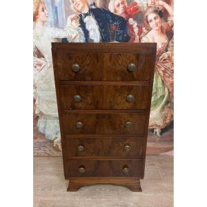 Semainier Chiffonnier époque Art Déco en acajou