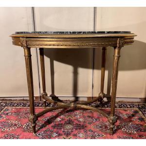 Table guéridon style Louis XVI en bois doré