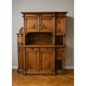 D'aprés Gauthier Poinsignon Buffet époque Art Nouveau Ecole de Nancy en noyer