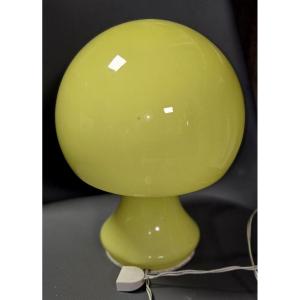 D'aprés Karin Korn : lampe champignon en verre jaune 1970'