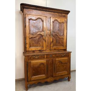 Louis XV Period Double-body Bressan Sideboard In Walnut And Elm
