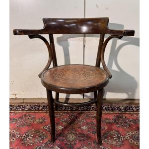 Fauteuil de bureau FISCHEL en bois courbé