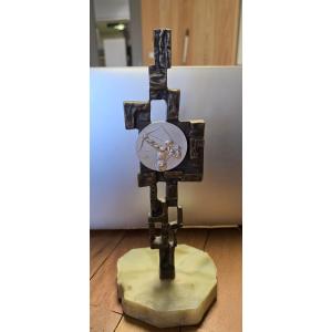Salvador Dali : Medaille en argent avec son totem en bronze