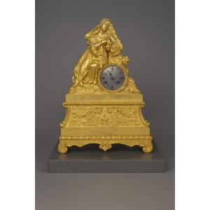Very Large Empire Period Clock In Gilded Bronze