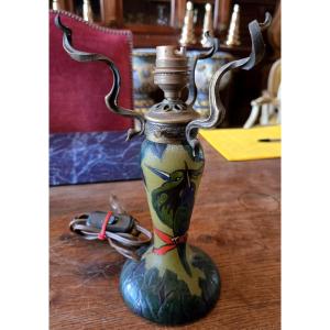 Pied de lampe en pate de verre signé Leune