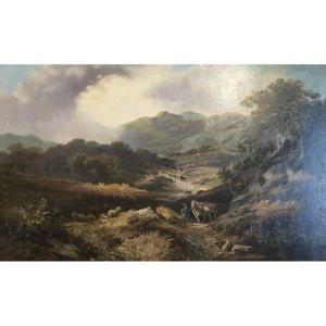 William R. Stone (1842-1913) : immense huile sur toile / 160 x 110 cm